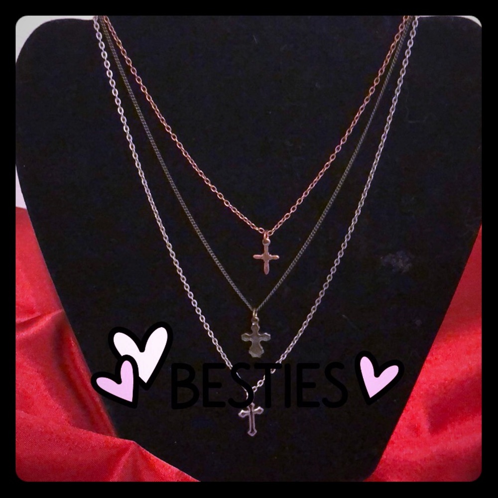 - Triple Strand Premiere Cross Necklace